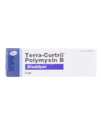 Terra-Cortril Polymyxin B øredråper, Suspensjon 5 Ml - Apotek 1