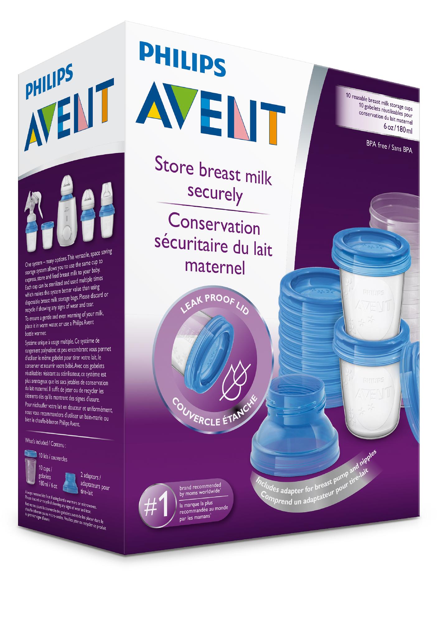 Avent - Gobelets de conservation du lait maternel