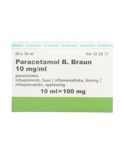 Paracetamol B. Braun Infusjonsvæske, Oppløsning 10 Mg/ml Ampulle 20x10 ...