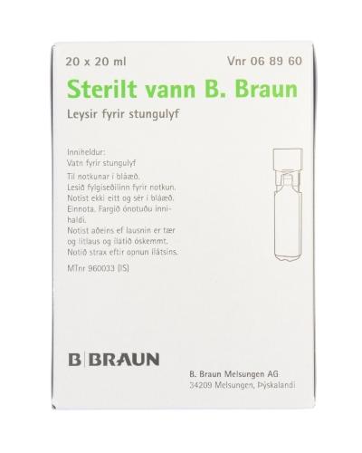 Sterilt Vann B.Braun Parenteral Bruk Plastampuller 20x20 Ml - Apotek 1