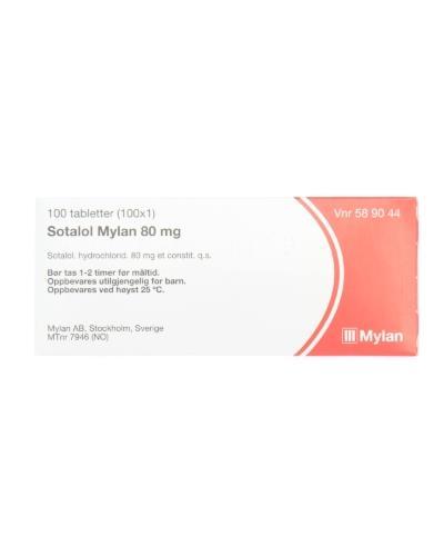 Sotalol Mylan Tablett 80 mg 100 stk - Apotek 1