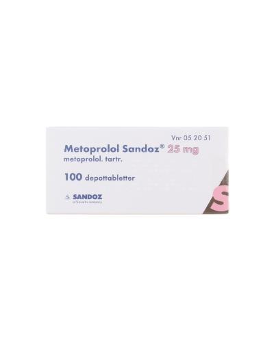 Metoprolol Sandoz 25 mg depottabletter 100 stk - Apotek 1