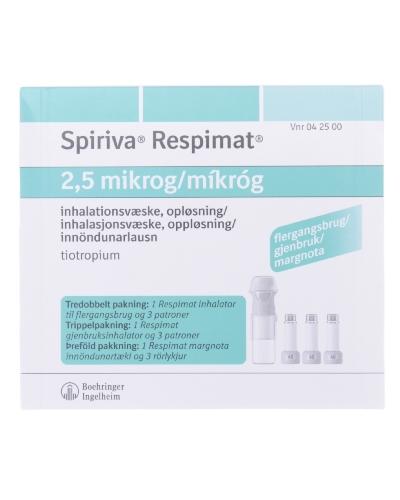 Spiriva Respimat 2,5 Mikrog Inhalasjonsvæske, Oppløsning 3x60 Spray ...