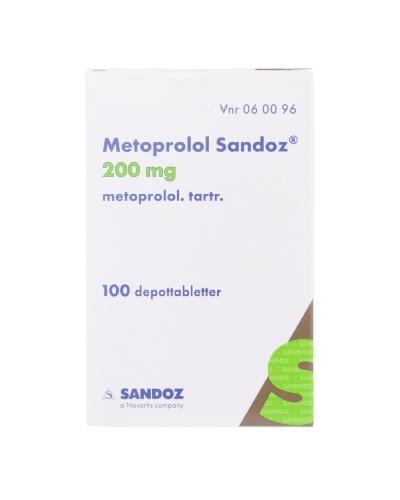 Metoprolol Sandoz Depottablett 200 mg 100 stk - Apotek 1